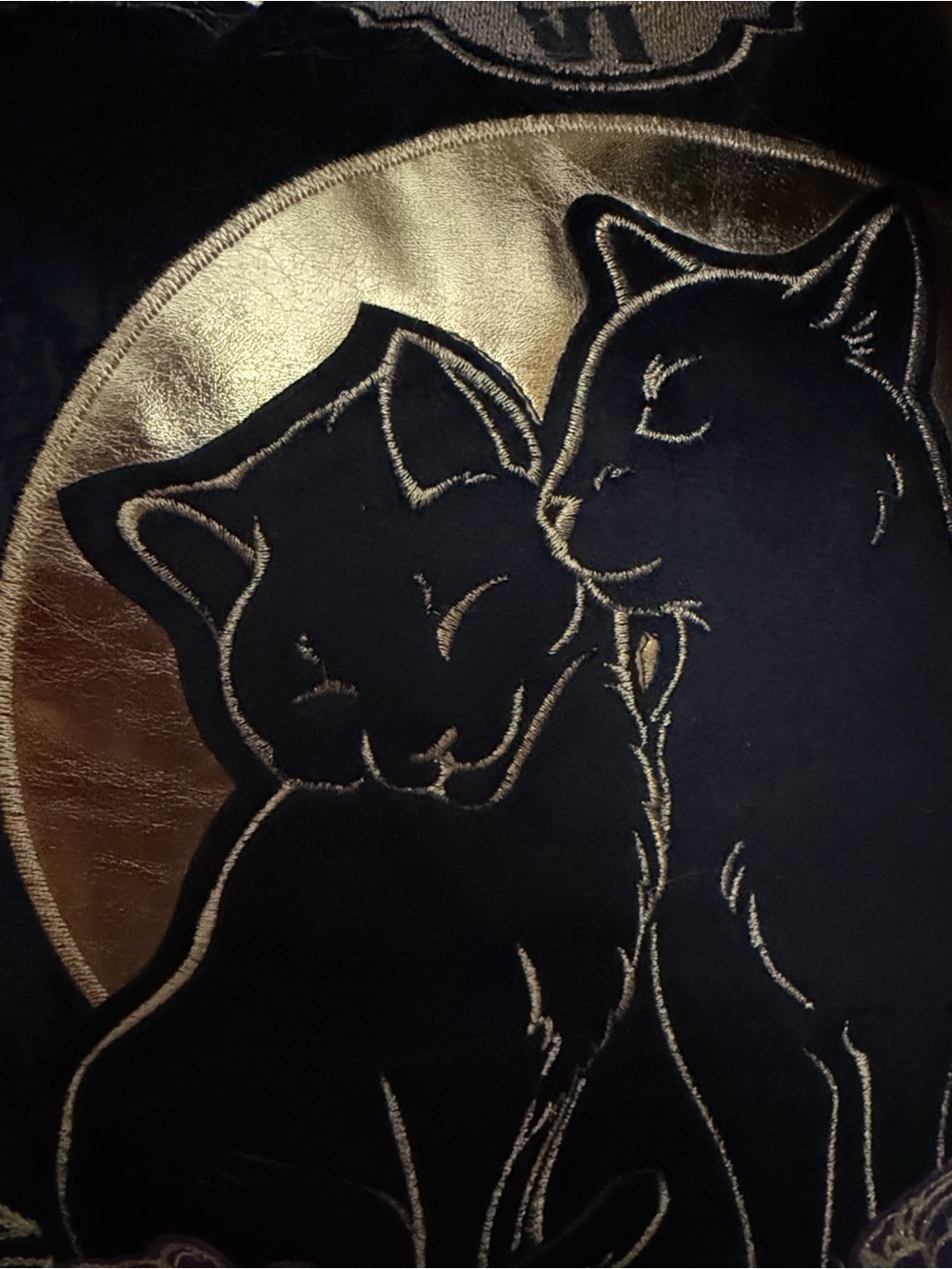 Ashland Black and Gold "The Lovers" Accent Pillow with Purple Accents - Picture 9 of 9